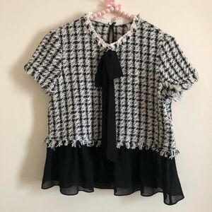 Zara tweed blouse